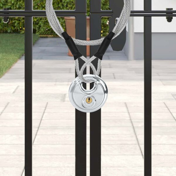 vidaXL Discus Lock ar atslēgām Sudraba Nerūsējo&scaron;s tērauds