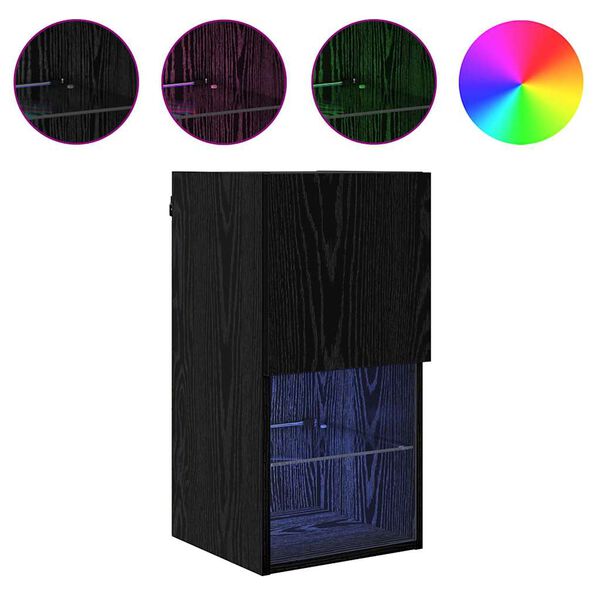 vidaXL Sienā montējami televizoru skapji 2 pcs Melns ozolkoks