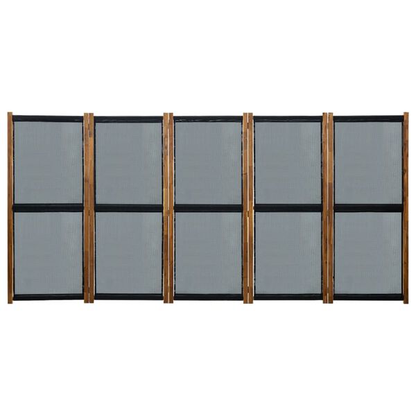 vidaXL 5-paneļu istabas aizslietnis, melns, 350x170 cm