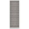 vidaXL 5-līmeņu grāmatu plaukts, pelēks, 60x24x175cm inženierijas koks