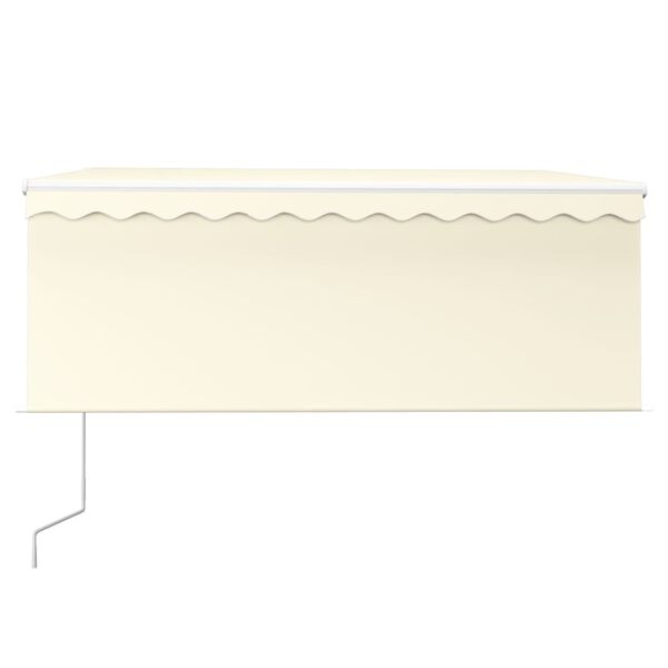 vidaXL markīze ar žalūziju, LED, vēja sensoru, 3x2,5 m, krēmkrāsas