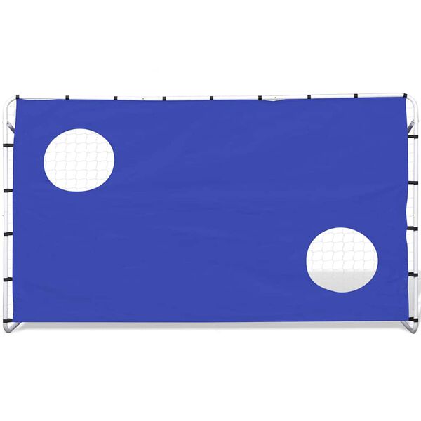 vidaXL futbola vārtu komplekts ar tēmēšanas sienu, 240x92x150 cm