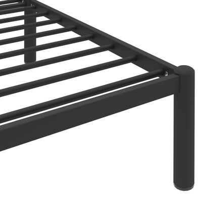 vidaXL gultas rāmis, melns metāls, 160x200 cm