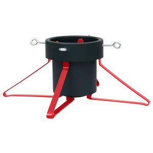 vidaXL Ziemassvētku egles statīvs, zaļš ar sarkanu, 46x46x19 cm