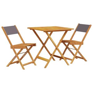 vidaXL 3-daļīgs bistro mēbeļu komplekts, antracītpelēks, audums, koks