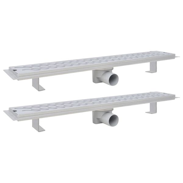 vidaXL lineārās dušas notekas, 2 gab., 730x140 mm, nerūsējošs tērauds
