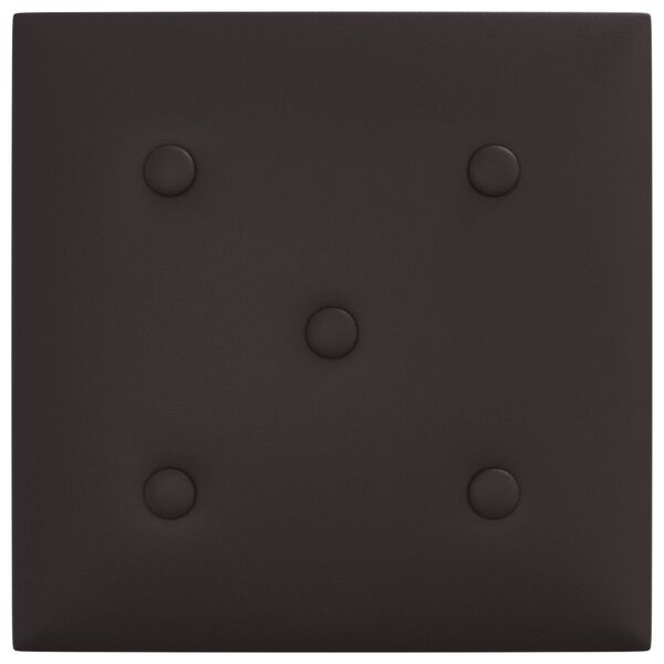 vidaXL Sienas galvgals 12 pcs Melns 30 x 30 cm Mākslīgā āda