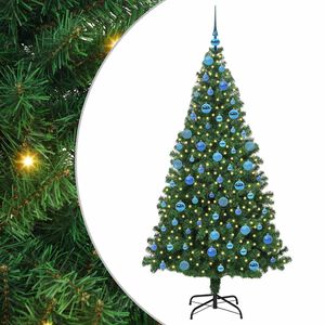 vidaXL Mākslīgā Ziemassvētku eglīte su 300 LED ar statīvu Zaļa 180 cm