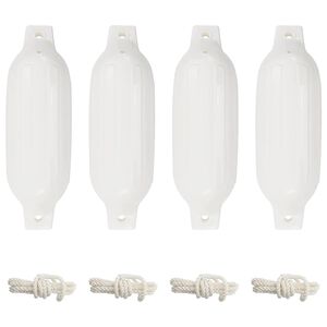vidaXL laivas fenderi, 4 gab., balti, &Oslash; 11x40 cm, PVC