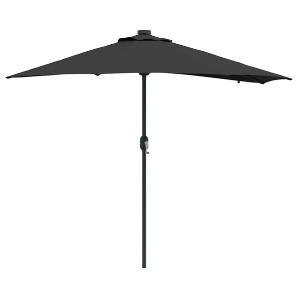 vidaXL Dārza parasols Melna 294 x 150 x 223 cm Poliesters un tērauds