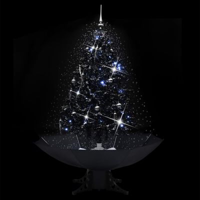 vidaXL mākslīgā Ziemassvētku egle ar pamatni, melna, 140 cm, PVC