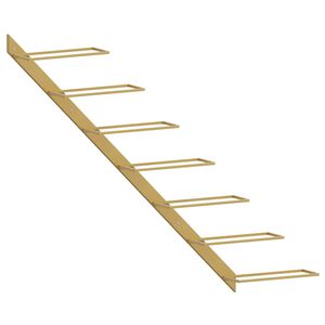 vidaXL vīna pudeļu sienas plaukts 7 pudelēm, zeltains metāls