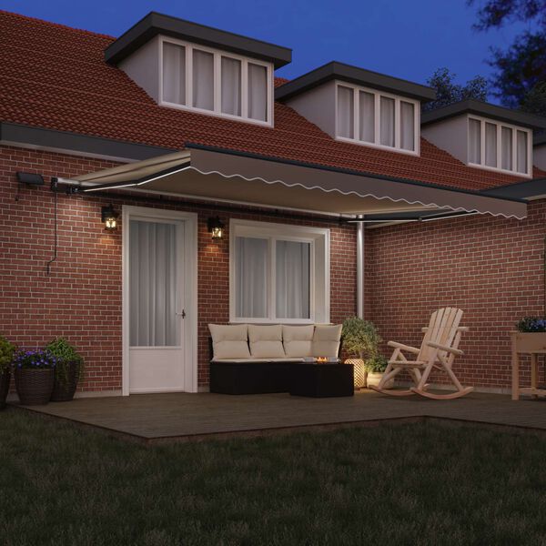 vidaXL Izvelkams jumtiņ&scaron; Bē&scaron;a 450 &times;300 cm audums