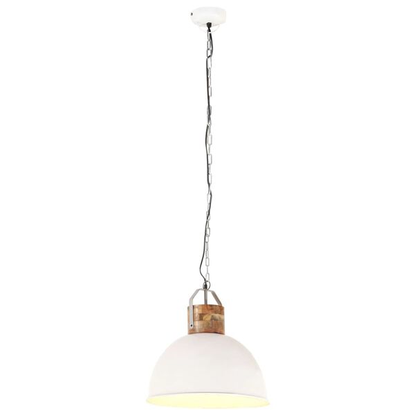 vidaXL griestu lampa, industriāls dizains, apaļa, balta, 51 cm, E27