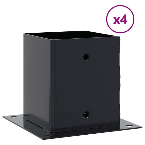 vidaXL Statu pamatnes Kvadrātveida 4 gab Antracīts 101x101 mm