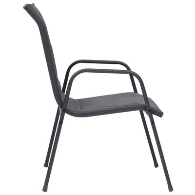 vidaXL dārza krēsli, 2 gab., tērauds, tekstilēns, antracītpelēki