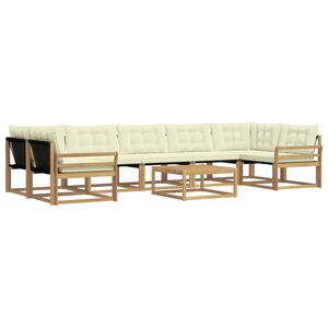 vidaXL Āra dīvānu komplekts 8 pcs Balta un krēmkrāsas 79 x 79 x 37 cm