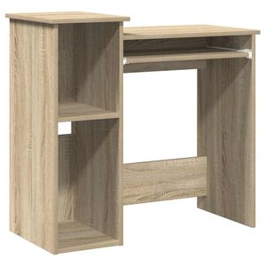 vidaXL rakstāmgalds ar plauktiem, 84x40x78 cm, skaidu plāksne