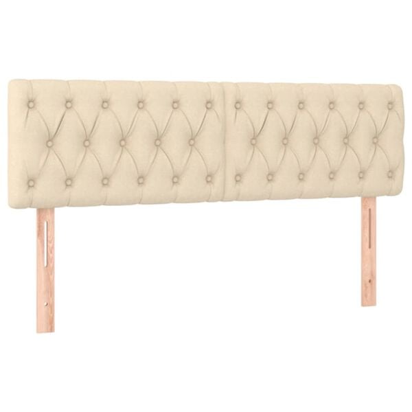 vidaXL gultas galvgaļi, krēmkrāsas, 160x7x78/88 cm, audums