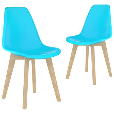 vidaXL virtuves krēsli, 2 gab., zila plastmasa