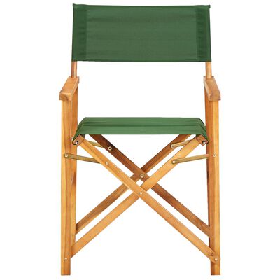 vidaXL režisora krēsli, 2 gab., zaļi, akācijas masīvkoks