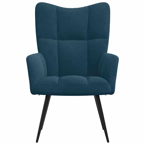 vidaXL atpūtas krēsls, zils samts