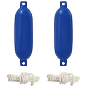 vidaXL Laivu fenderi 2 gab. &Oslash; 16 x 58 cm Zila PVC
