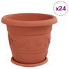 vidaXL Augu podi 24 gab. Ķieģeļu sarkans &Oslash; 34 x 28 cm Plastmasa