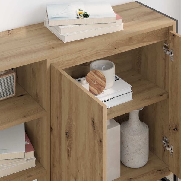 vidaXL Sānu skapis Mākslīgā ozola 96.5 x 30 x 75 cm Inženierijas koks