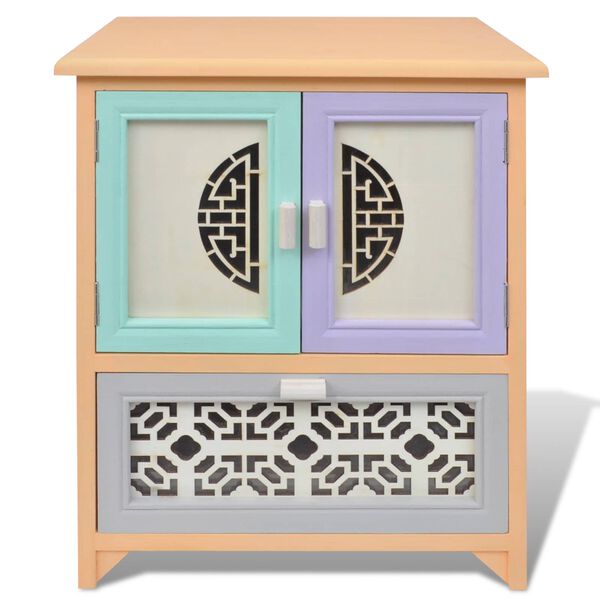 vidaXL Sānu skapis Daudzkrāsains 46 x 34 x 55.5 cm Paulonijas koks