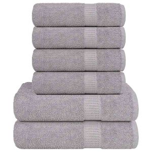 vidaXL 6 daļu dvieļu komplekts, FROGN, pelēks, 360 g/m&sup2;