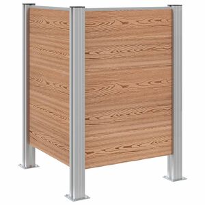 vidaXL Atkritumu tvertnes žogs Brūna 85 x 85 x 115 cm Alumīnijs un WPC