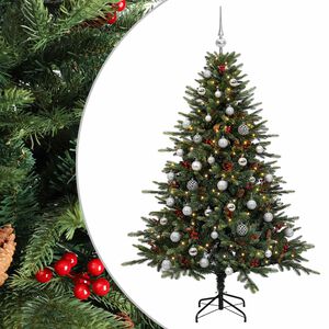 vidaXL Mākslīgā Ziemassvētku egle ar bumbiņu 120 cm 150 LED