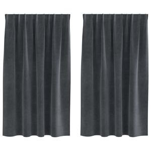 vidaXL Aptum&scaron;ojo&scaron;ie aizkari 2 pcs Gai&scaron;i pelēks 140 x 140 cm Samts