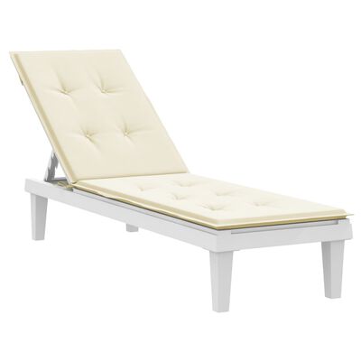 vidaXL atpūtas krēsla matracis, krēmkrāsas, (75+105)x50x3 cm