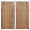 vidaXL ruļļu žalūzijas, 2 gab., brūns bambuss, 80x160 cm