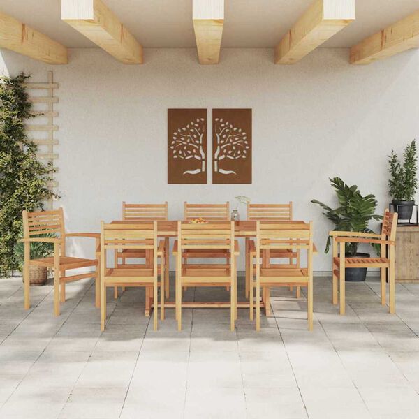 vidaXL Krēsls 8 pcs Brūna 56 x 55 x 90.5 cm Ciets tek&scaron;a koks