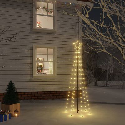 vidaXL Ziemassvētku egle ar pīķi, 108 silti baltas LED, 180 cm