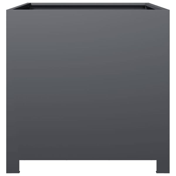 vidaXL dārza puķu kaste, antracītpelēka, 50x50x50 cm, tērauds