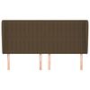 vidaXL galvgalis ar malām, 163x23x118/128 cm, tum&scaron;i brūns audums