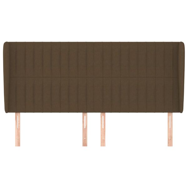 vidaXL galvgalis ar malām, 163x23x118/128 cm, tum&scaron;i brūns audums