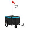 vidaXL velosipēda piekabe, 30 kg, melna un zila, dzelzs