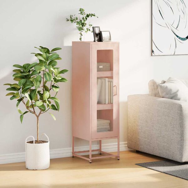 vidaXL Highboard Pink 36x39x123 cm Auksti velmēts tērauds