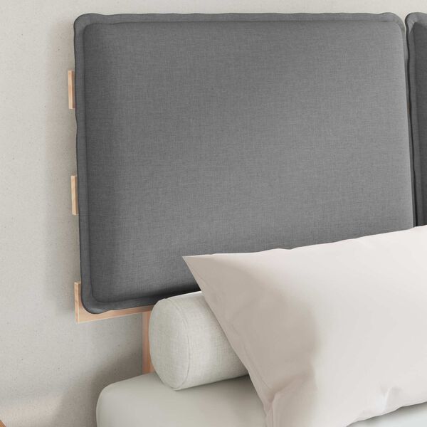 vidaXL Gultas rāmis ar polsterētu galvas balstu Gaiši pelēks