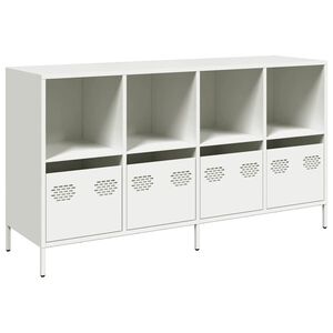 vidaXL kumode, balta, 135x39x73,5 cm, auksti velmēts tērauds
