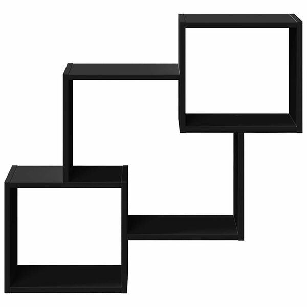 vidaXL sienas skapītis, 78x18x71 cm, melns, inženierijas koks