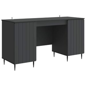 vidaXL Galds ar plauktu Melns 142,5 x 50 x 75 cm Inženierijas koks