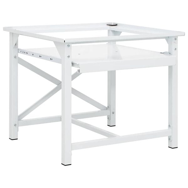 vidaXL veļasma&scaron;īnas statīvs ar izvelkamu plauktu, balts