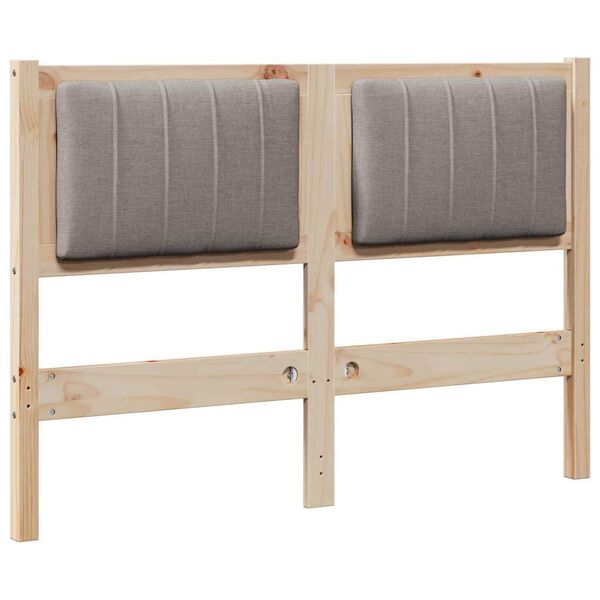 vidaXL Mīkstināts gultas galvgalis Brūna 120 cm Ciets priedes koks