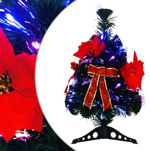vidaXL &Scaron;ķiedru optikas Ziemassvētku eglīte 64 cm 12 LED Daudzkrāsains